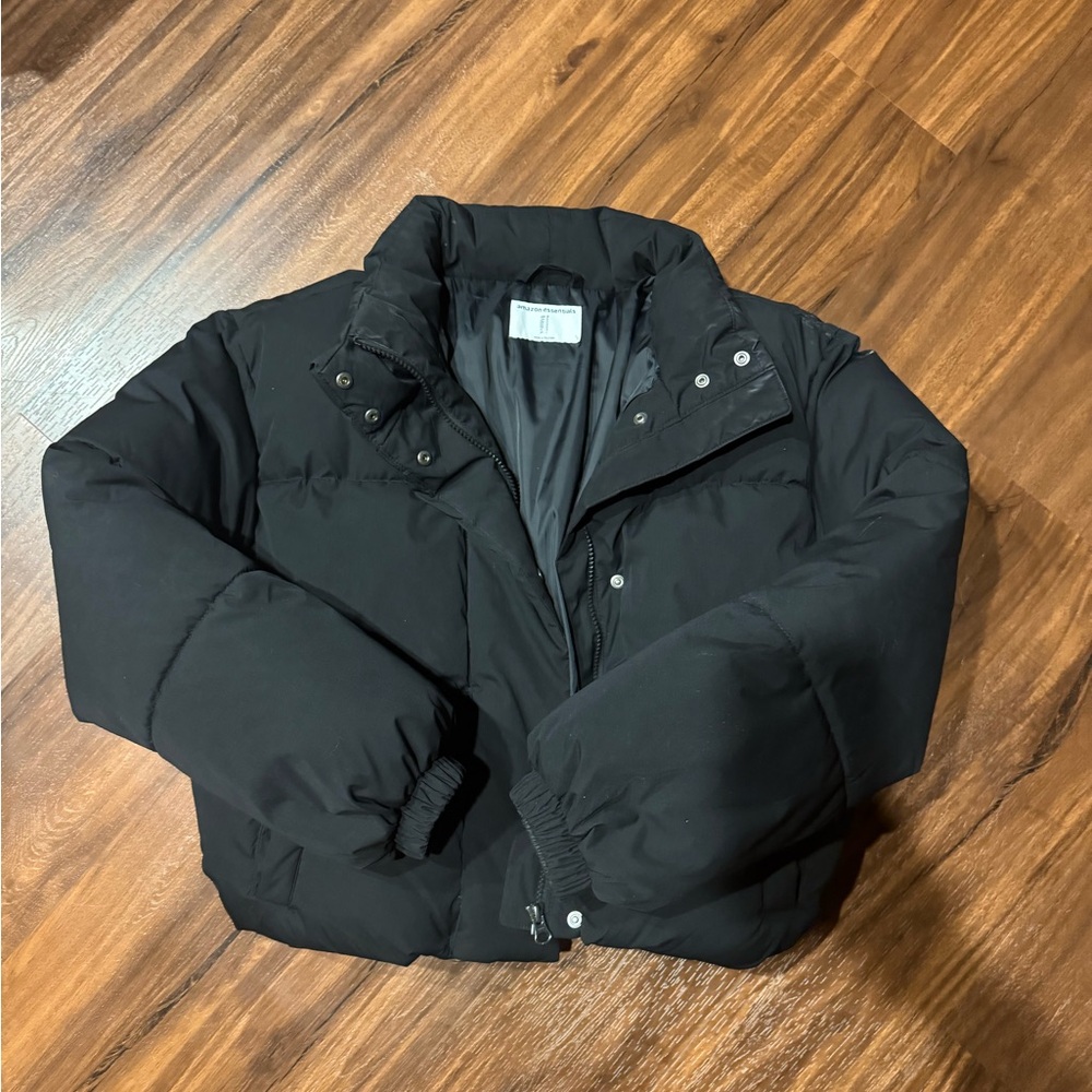 Amazon Essentials Black Puffer Jacket S - image 4
